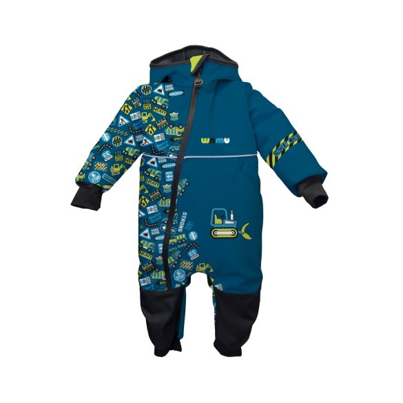 Kids Softshell Overall, DIGGER, Blue